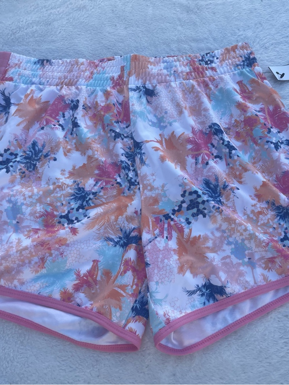 ZELOS Women's Multicolor Tropical Print Athletic Shorts